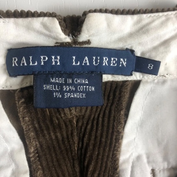 Polo Ralph Lauren Blue Label Corduroy Pants Suede Patches Sz 8 Measure 29 x 27.5 - Picture 5 of 7